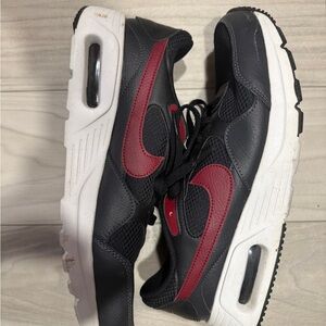 Nike Black and Red Low-Top Air Sneakers